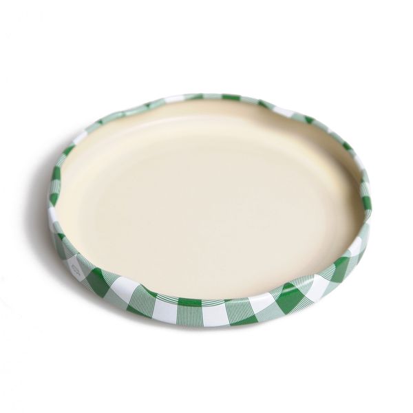 Couvercle, vichy vert et blanc, pour bocal lisse et à facettes
